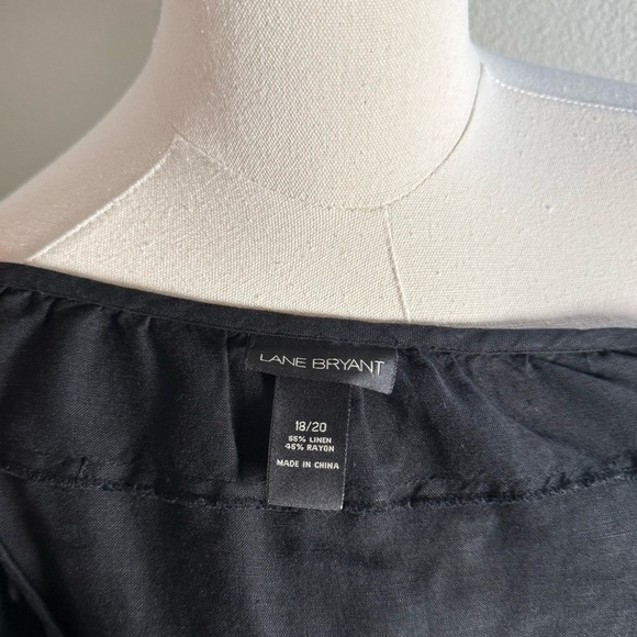 Lane Bryant Black Puff Sleeve Blouse with Tie Front Women’s Plus Size 18/20 - Picture 5 of 5